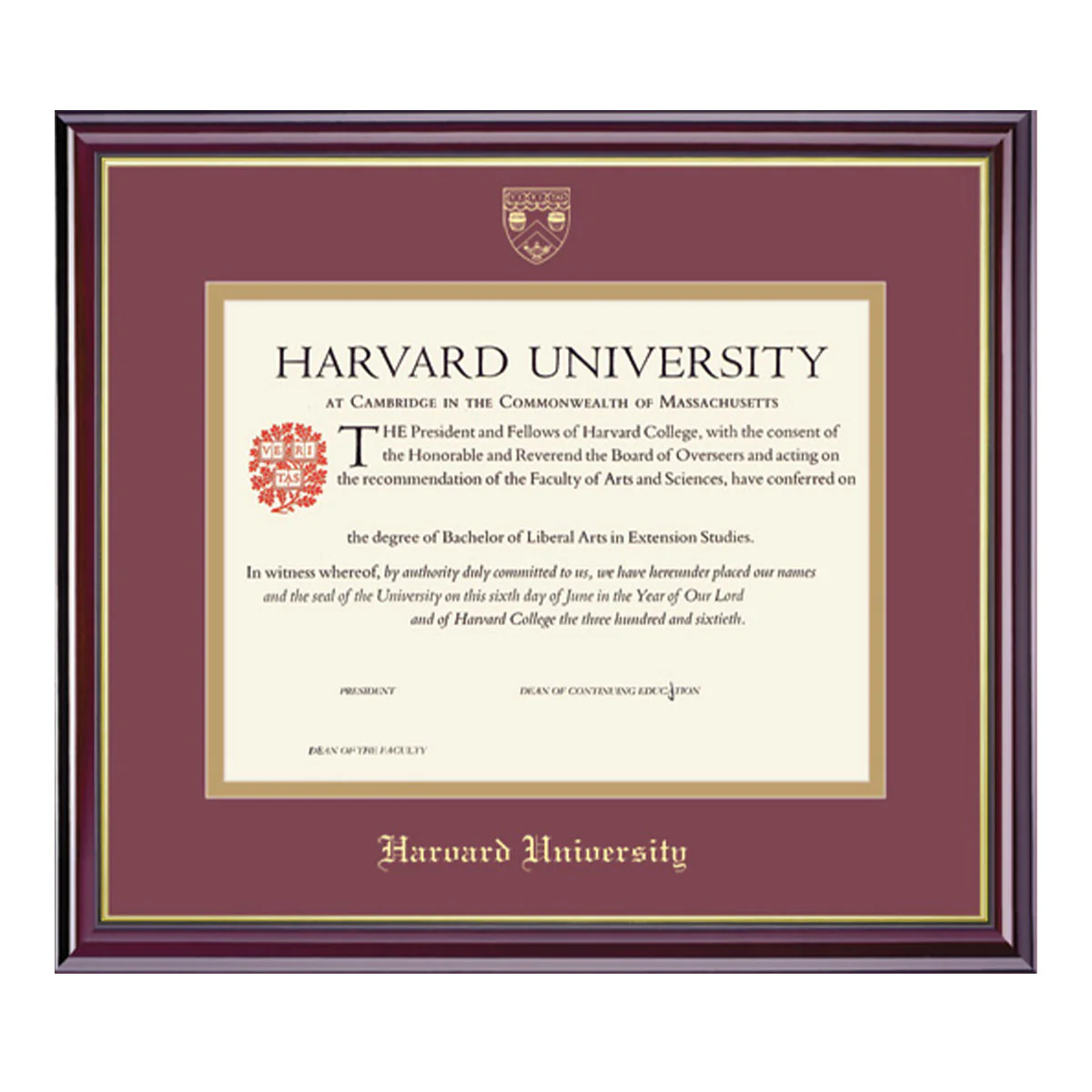 Harvard Extension School Horizontal Certificate Frame - Image 3