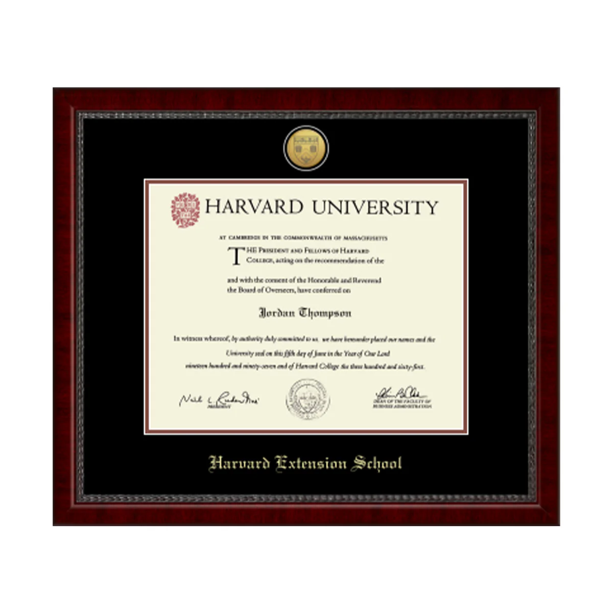 Harvard Gold Engraved Medallion Diploma Frame in Sutton with Black/Auburn Mats - Image 14