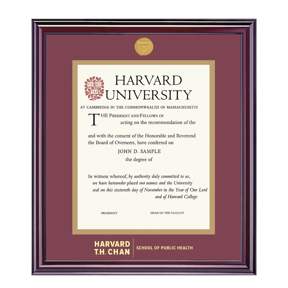 Harvard Medallion Undergraduate or Graduate Diploma Frame - Image 10