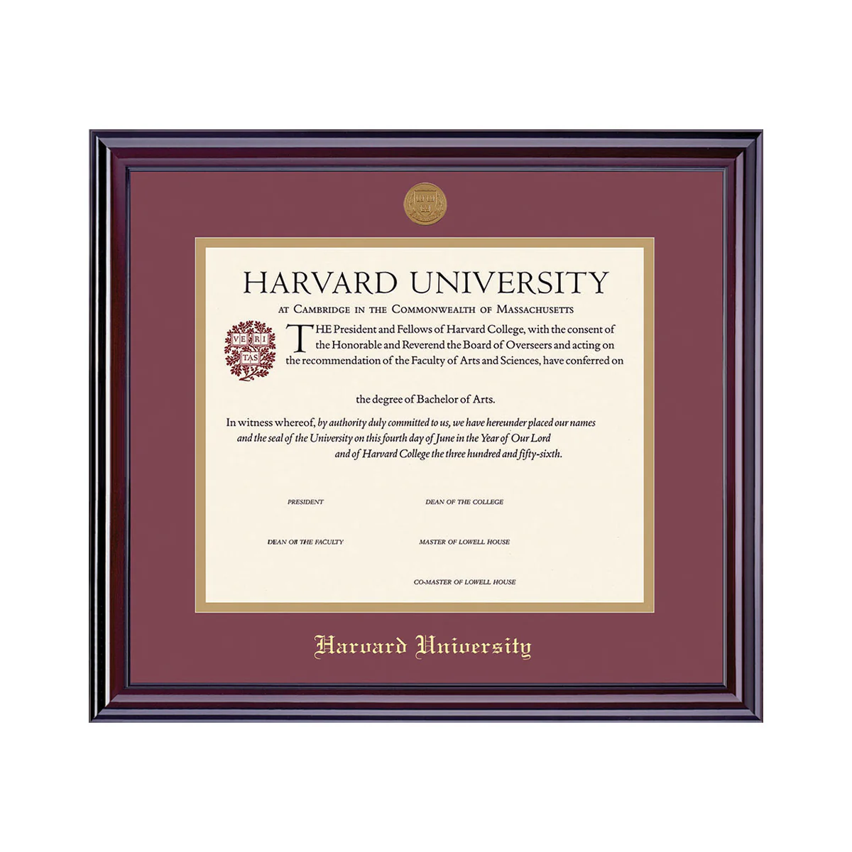 Harvard Medallion Undergraduate or Graduate Diploma Frame - Image 13
