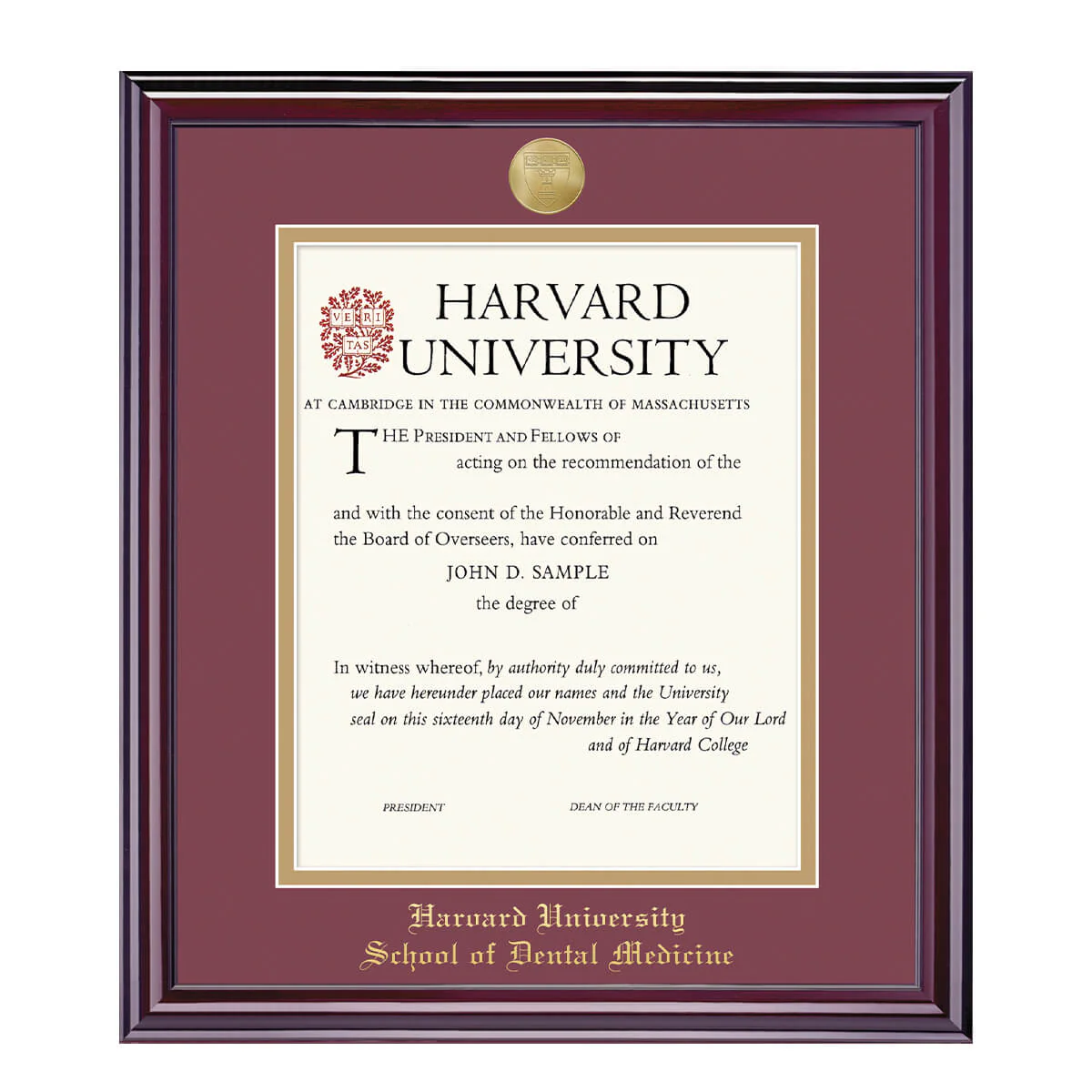 Harvard Medallion Undergraduate or Graduate Diploma Frame - Image 15