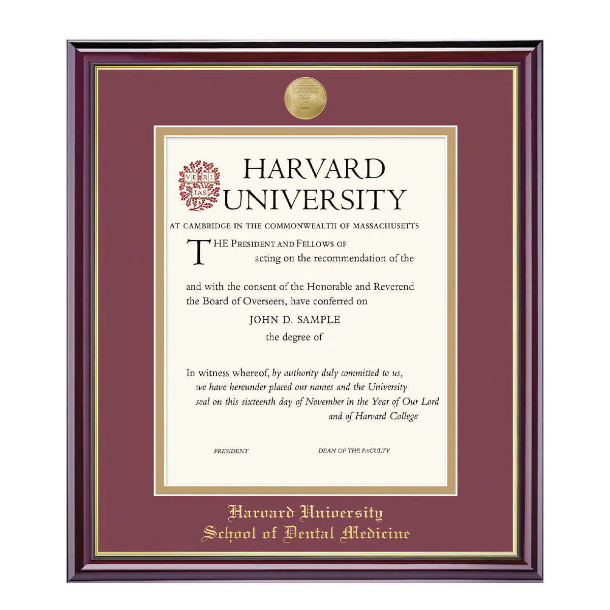 Harvard Medallion Undergraduate or Graduate Diploma Frame - Image 16