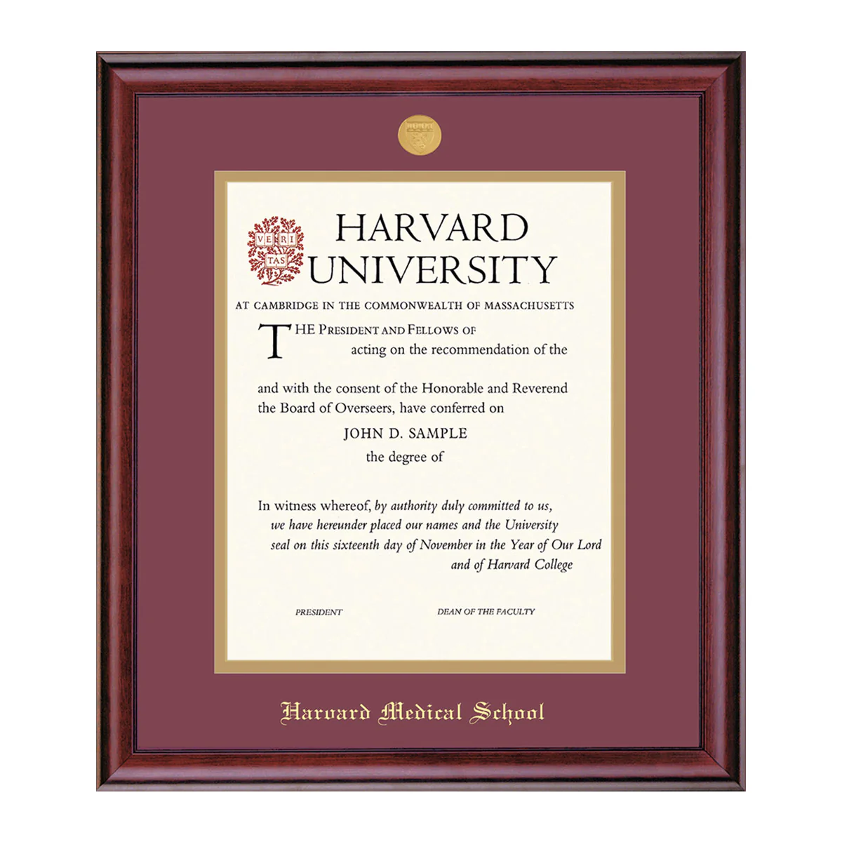 Harvard Medallion Undergraduate or Graduate Diploma Frame - Image 17