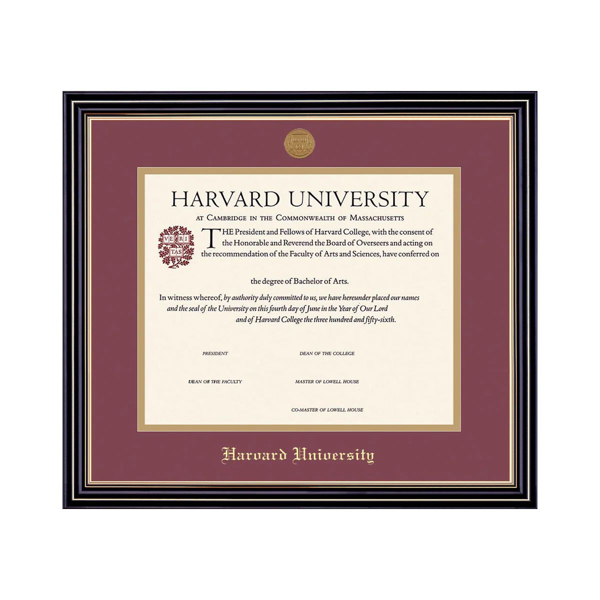 Harvard Medallion Undergraduate or Graduate Diploma Frame - Image 18