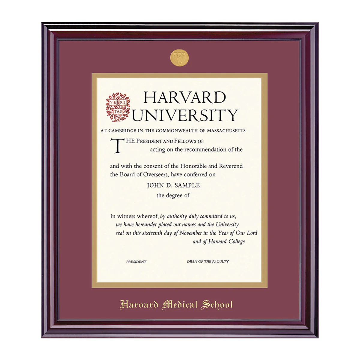 Harvard Medallion Undergraduate or Graduate Diploma Frame - Image 20