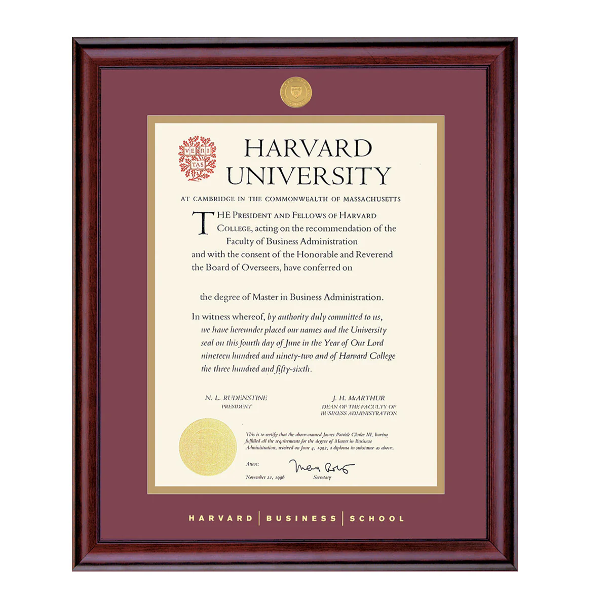 Harvard Medallion Undergraduate or Graduate Diploma Frame - Image 21