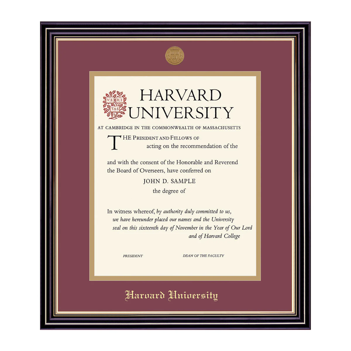 Harvard Medallion Undergraduate or Graduate Diploma Frame - Image 23