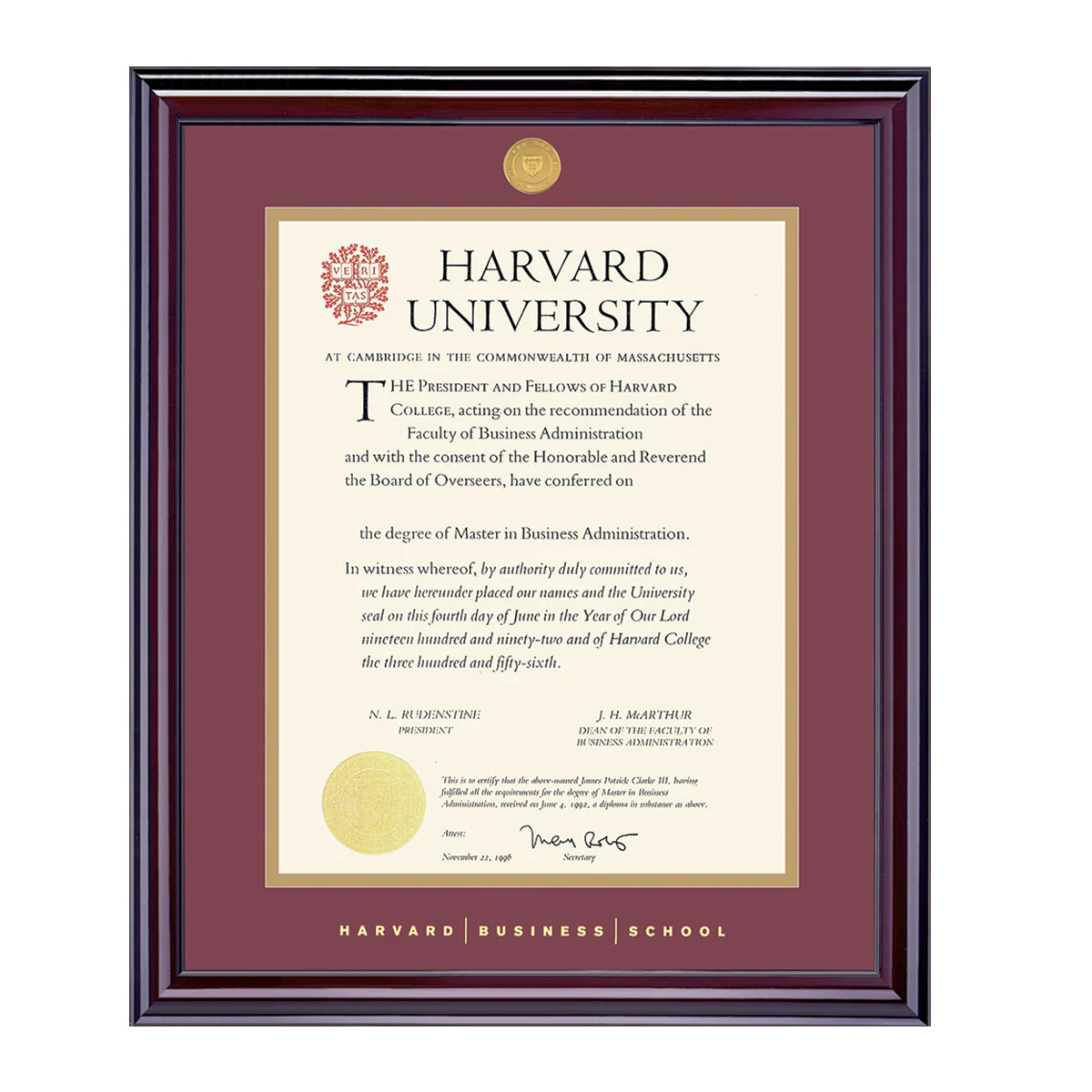 Harvard Medallion Undergraduate or Graduate Diploma Frame - Image 24