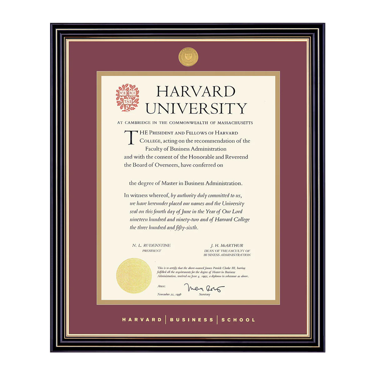 Harvard Medallion Undergraduate or Graduate Diploma Frame - Image 25