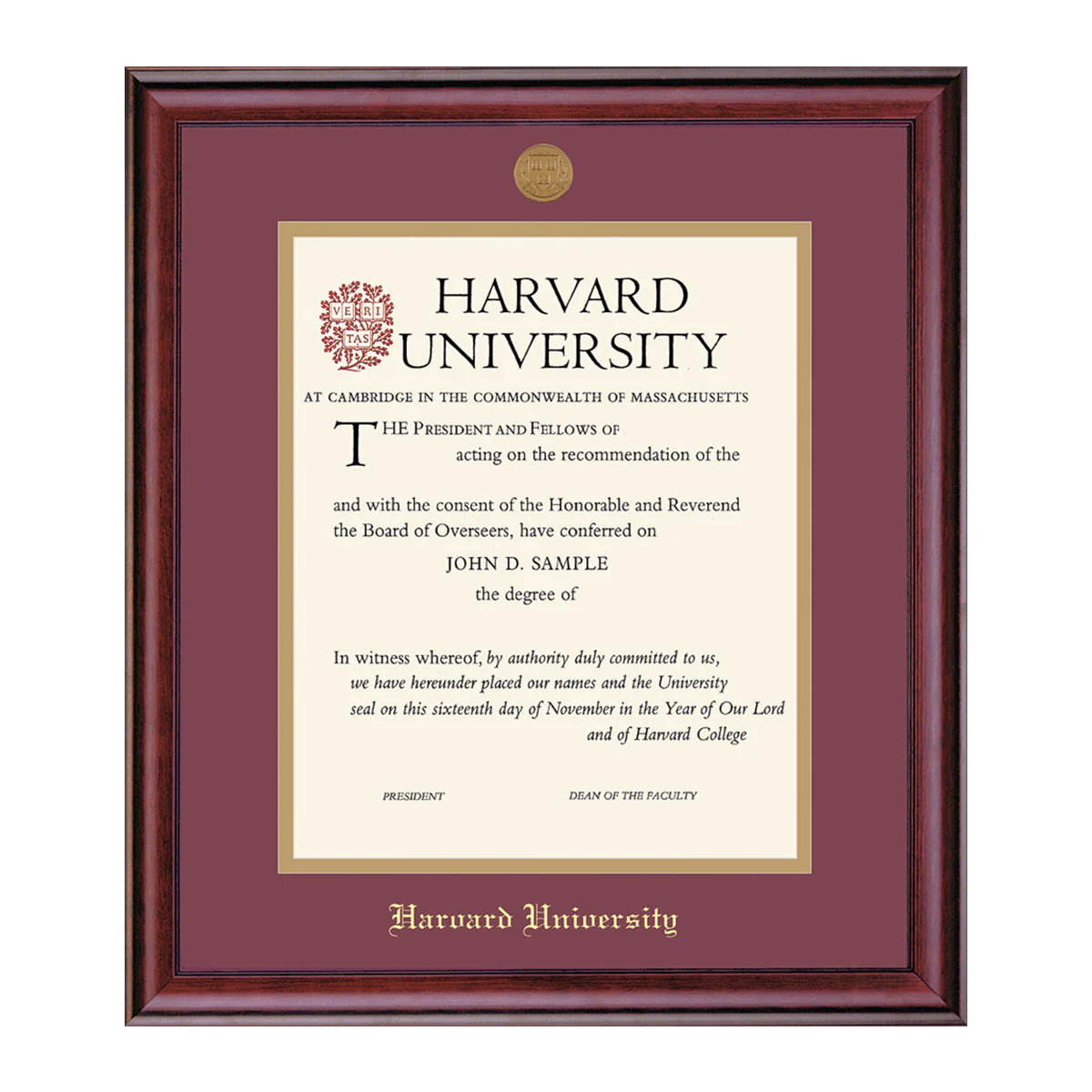 Harvard Medallion Undergraduate or Graduate Diploma Frame - Image 26