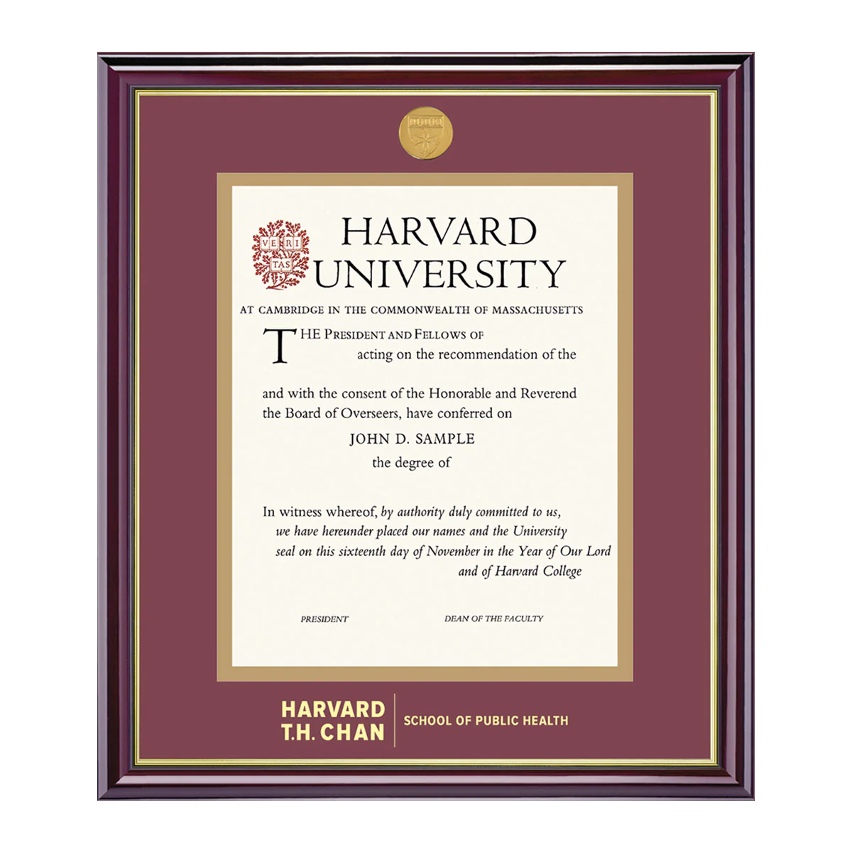 Harvard Medallion Undergraduate or Graduate Diploma Frame - Image 3