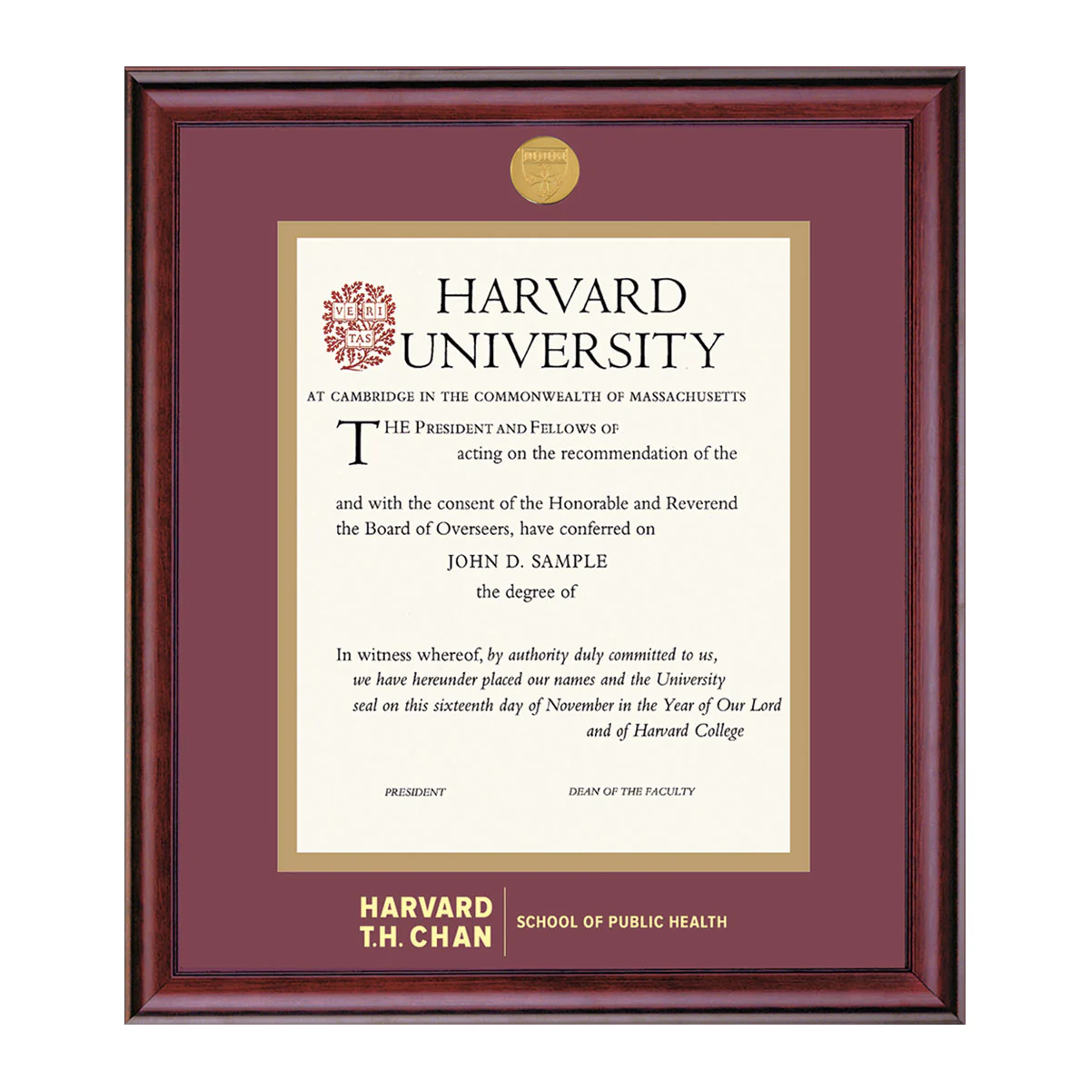 Harvard Medallion Undergraduate or Graduate Diploma Frame - Image 5