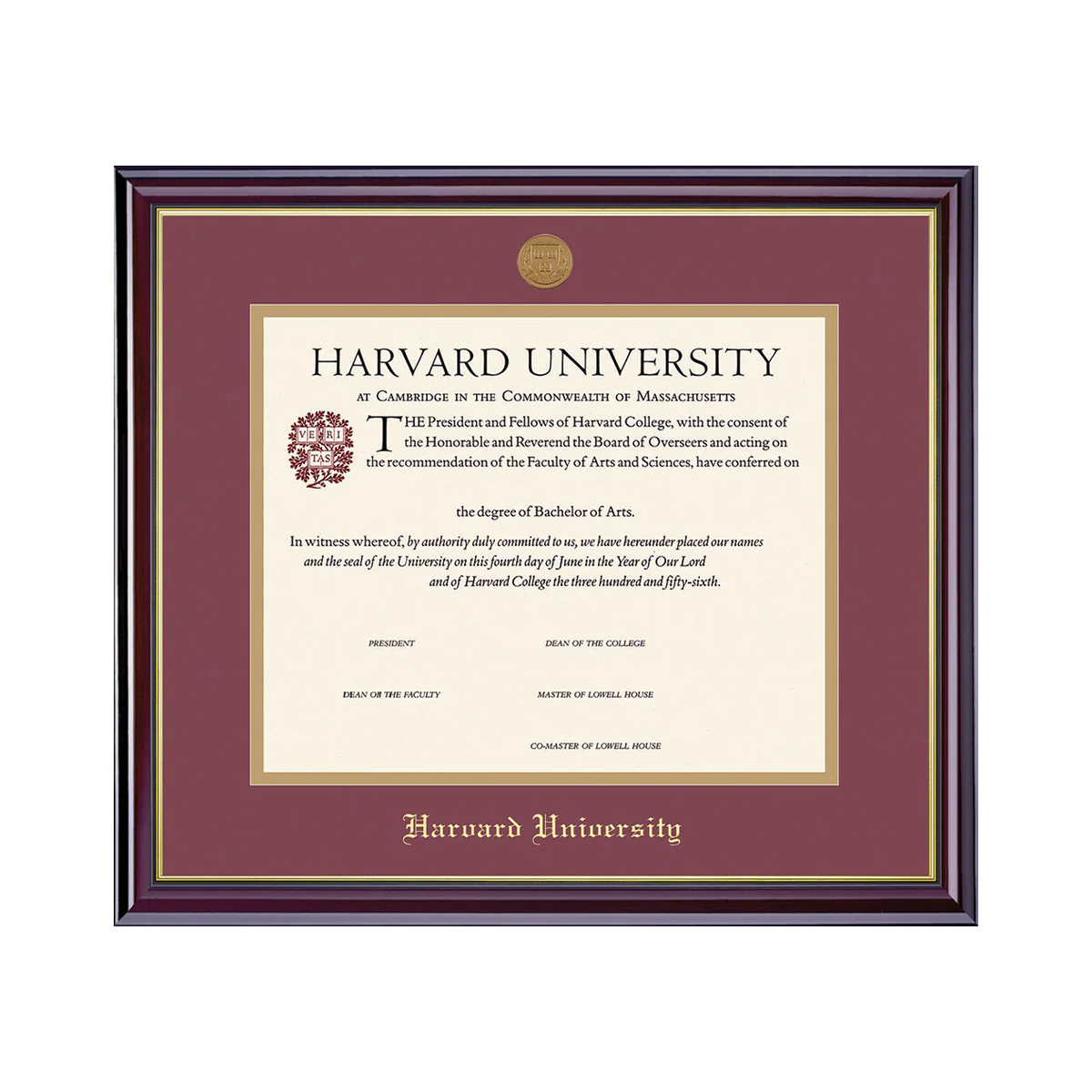 Harvard Medallion Undergraduate or Graduate Diploma Frame - Image 6
