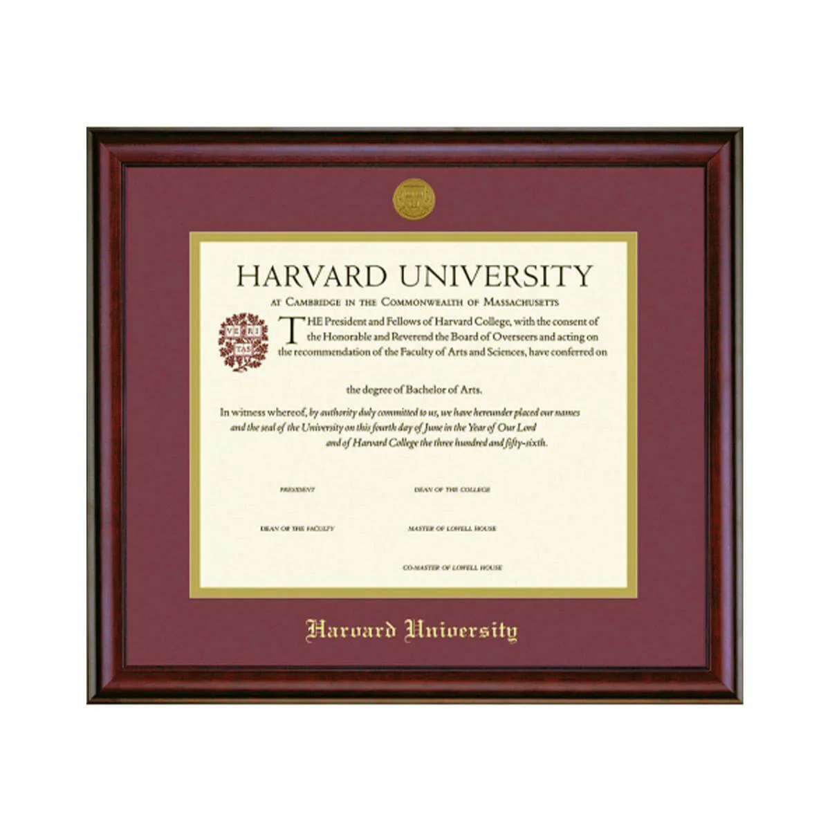 Harvard Medallion Undergraduate or Graduate Diploma Frame - Image 8