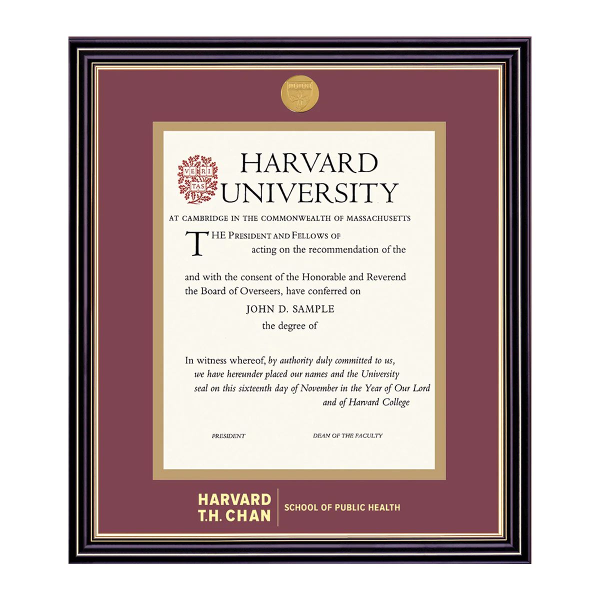 Harvard Medallion Undergraduate or Graduate Diploma Frame - Image 9