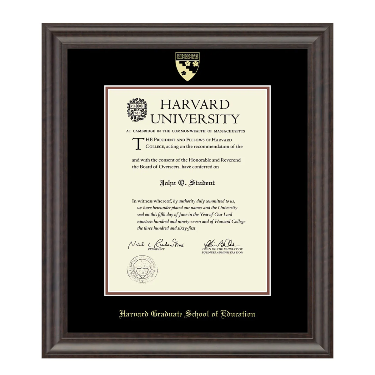 Harvard Recycled Wood Gold Embossed Diploma Frame - Image 10