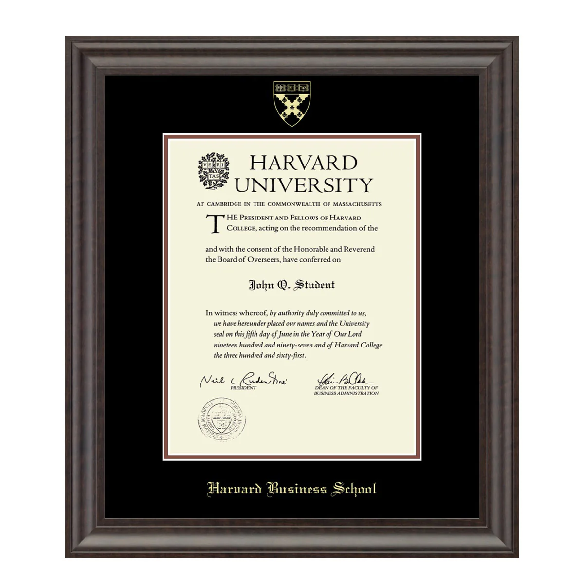 Harvard Recycled Wood Gold Embossed Diploma Frame - Image 11