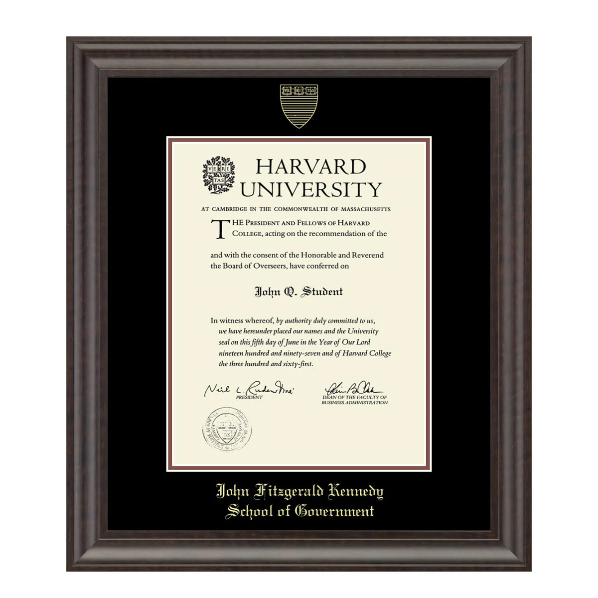 Harvard Recycled Wood Gold Embossed Diploma Frame - Image 14