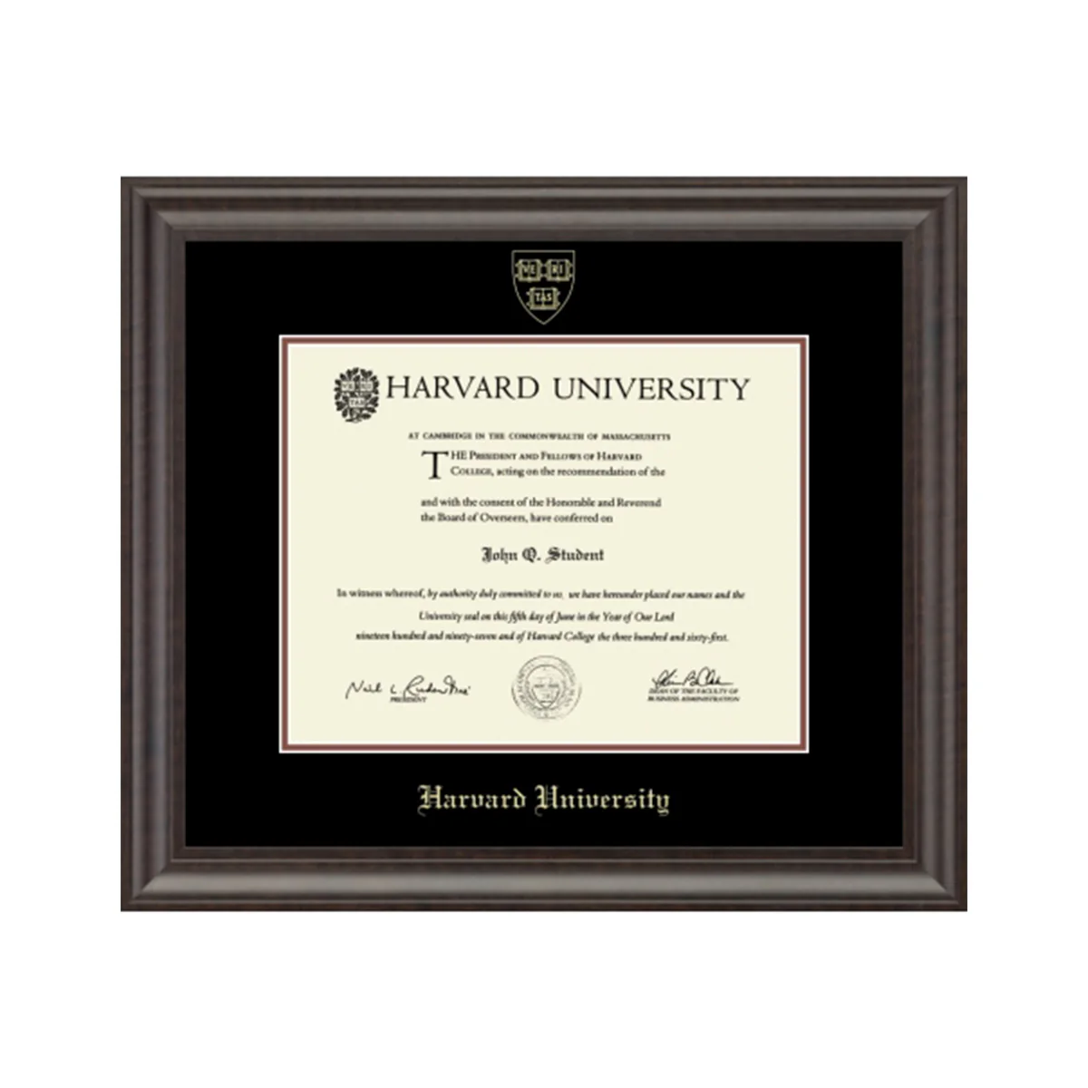 Harvard Recycled Wood Gold Embossed Diploma Frame - Image 15