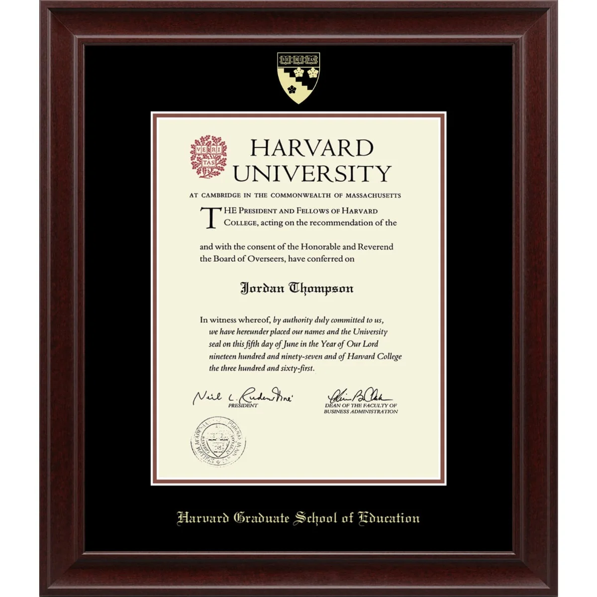 Harvard Recycled Wood Gold Embossed Diploma Frame - Image 16