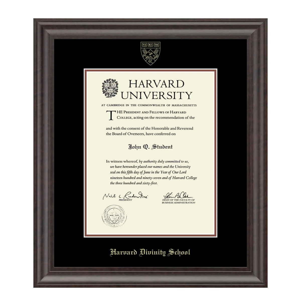 Harvard Recycled Wood Gold Embossed Diploma Frame - Image 17