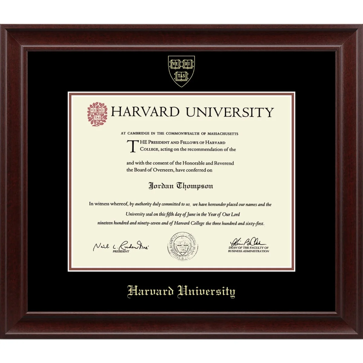 Harvard Recycled Wood Gold Embossed Diploma Frame - Image 19