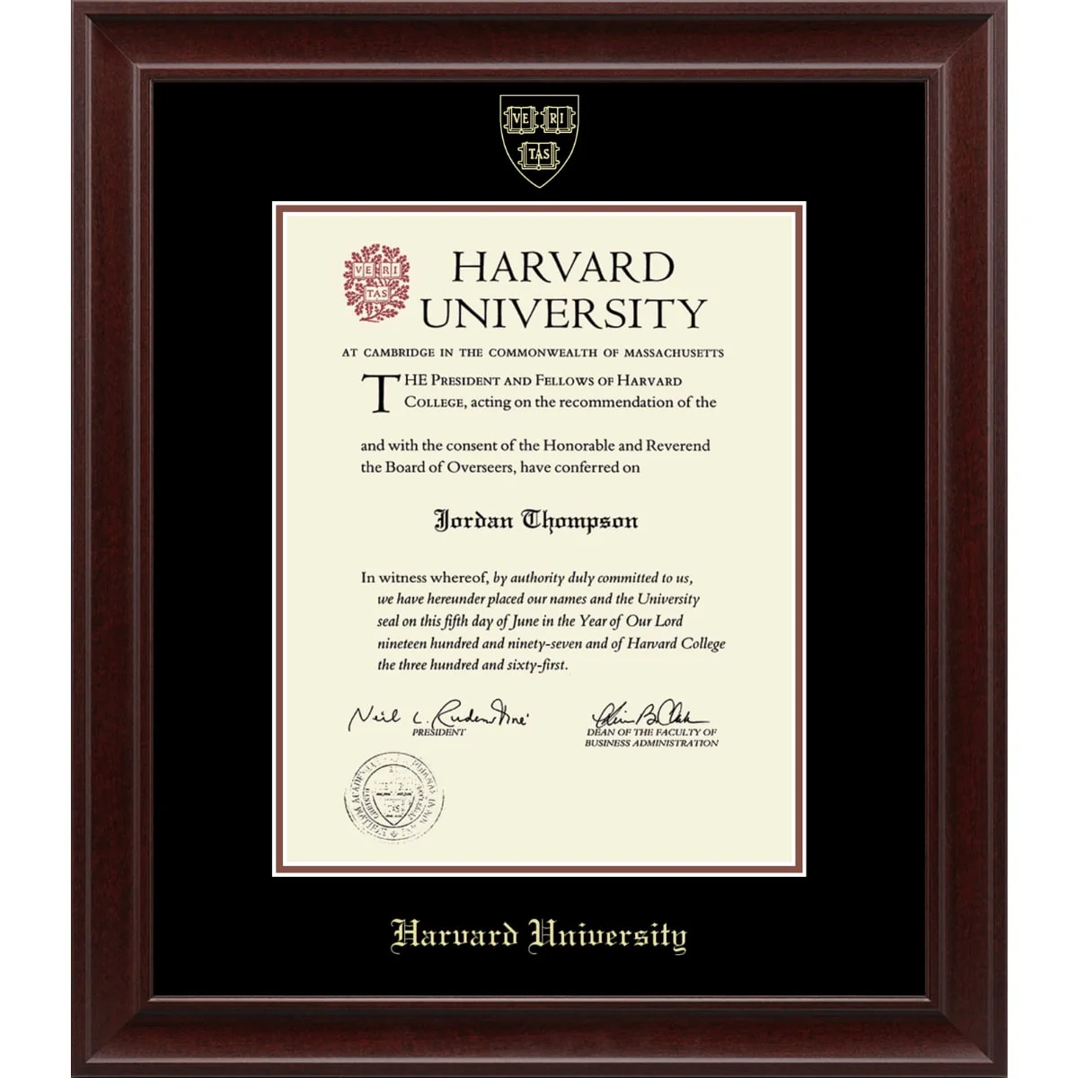 Harvard Recycled Wood Gold Embossed Diploma Frame - Image 20