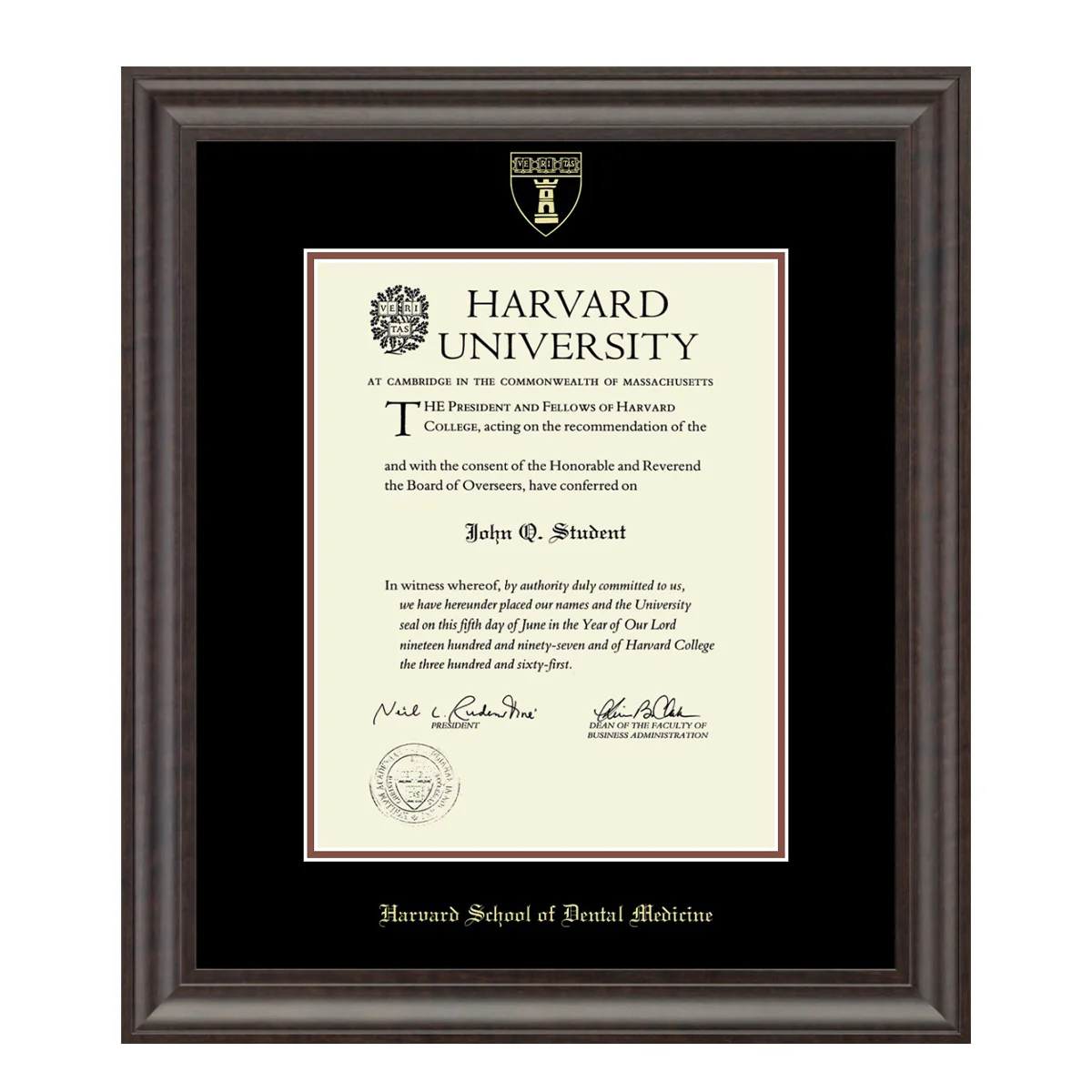 Harvard Recycled Wood Gold Embossed Diploma Frame - Image 22