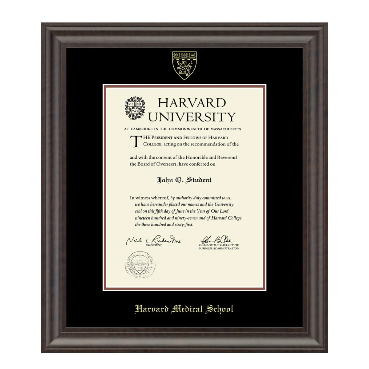 Harvard Recycled Wood Gold Embossed Diploma Frame - Image 24