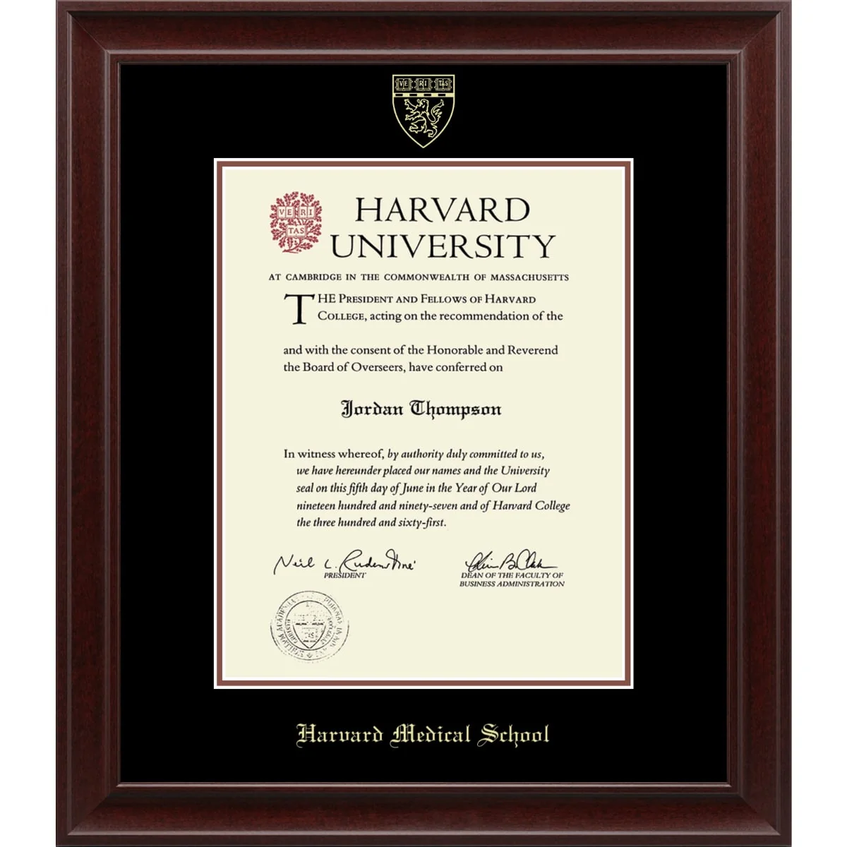Harvard Recycled Wood Gold Embossed Diploma Frame - Image 25