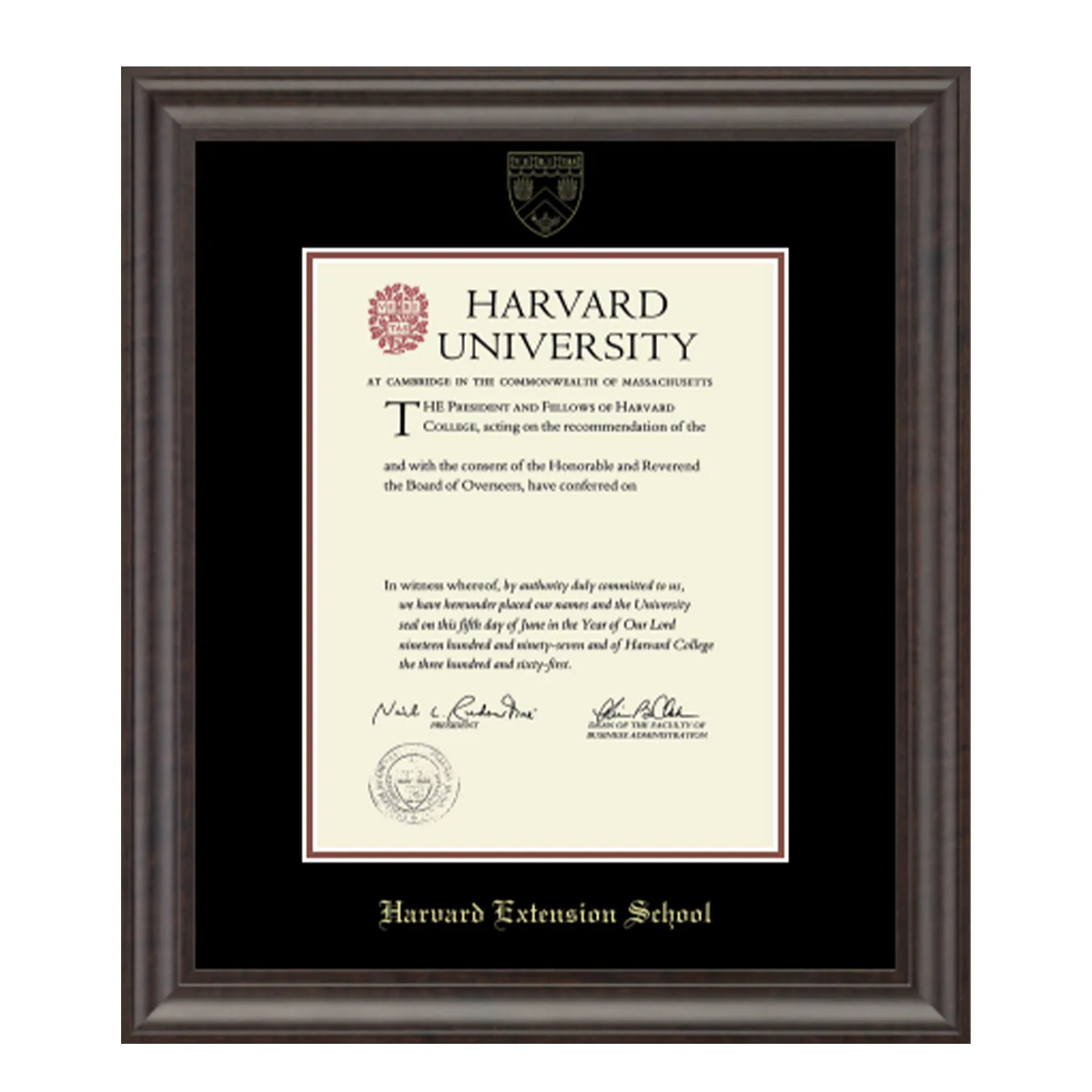 Harvard Recycled Wood Gold Embossed Diploma Frame - Image 3