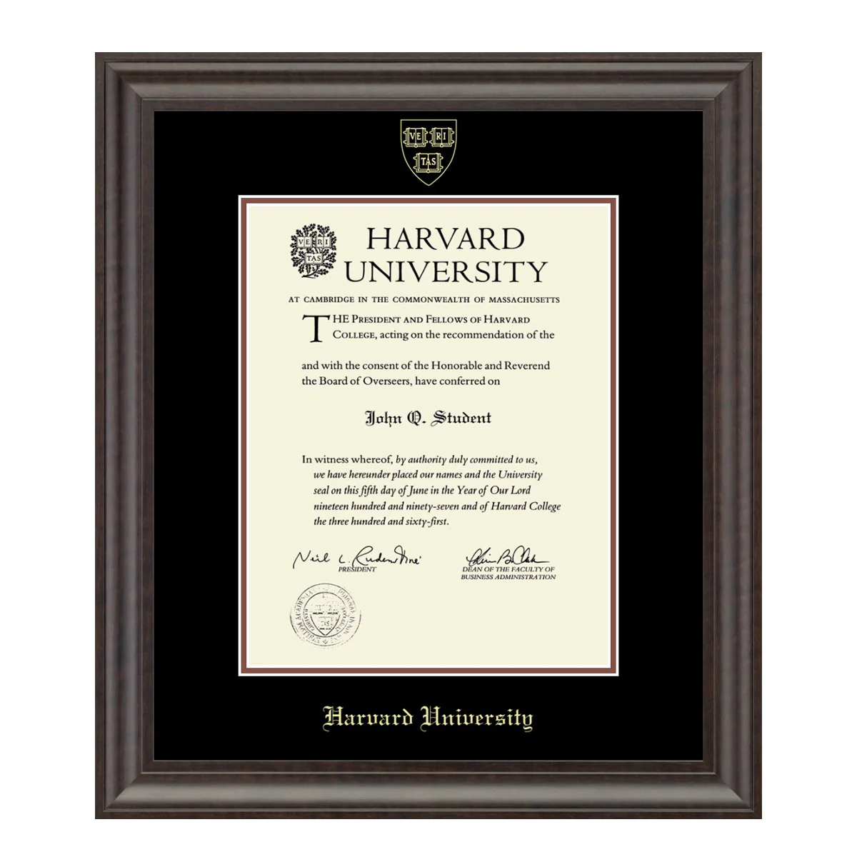 Harvard Recycled Wood Gold Embossed Diploma Frame - Image 4