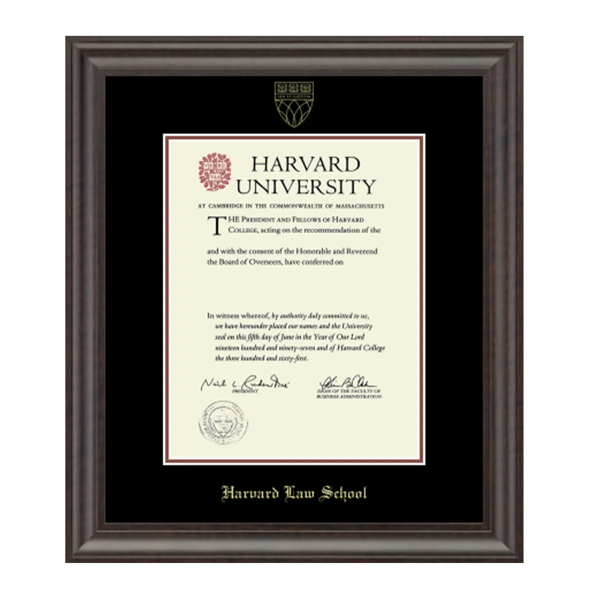 Harvard Recycled Wood Gold Embossed Diploma Frame - Image 7