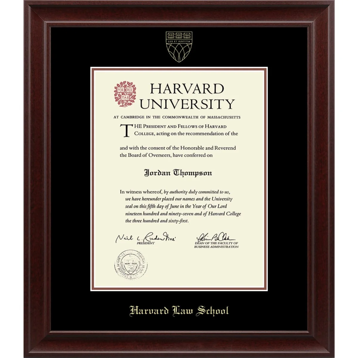 Harvard Recycled Wood Gold Embossed Diploma Frame - Image 8