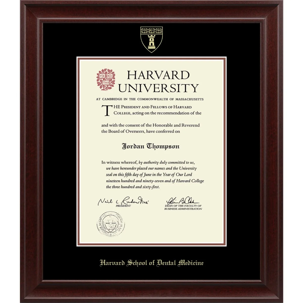Harvard Recycled Wood Gold Embossed Diploma Frame - Image 9