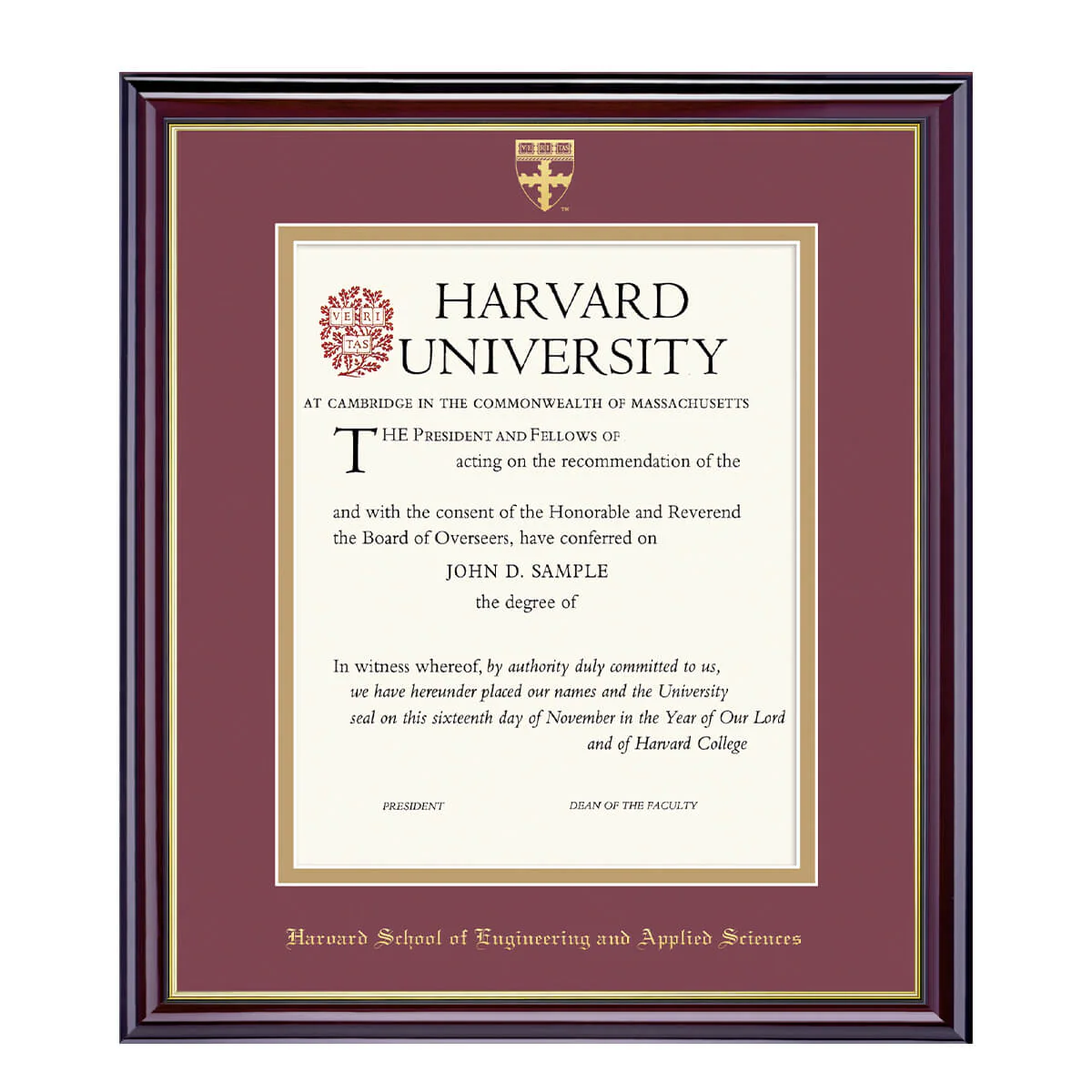 Harvard University Embossed Diploma Frame - Image 10