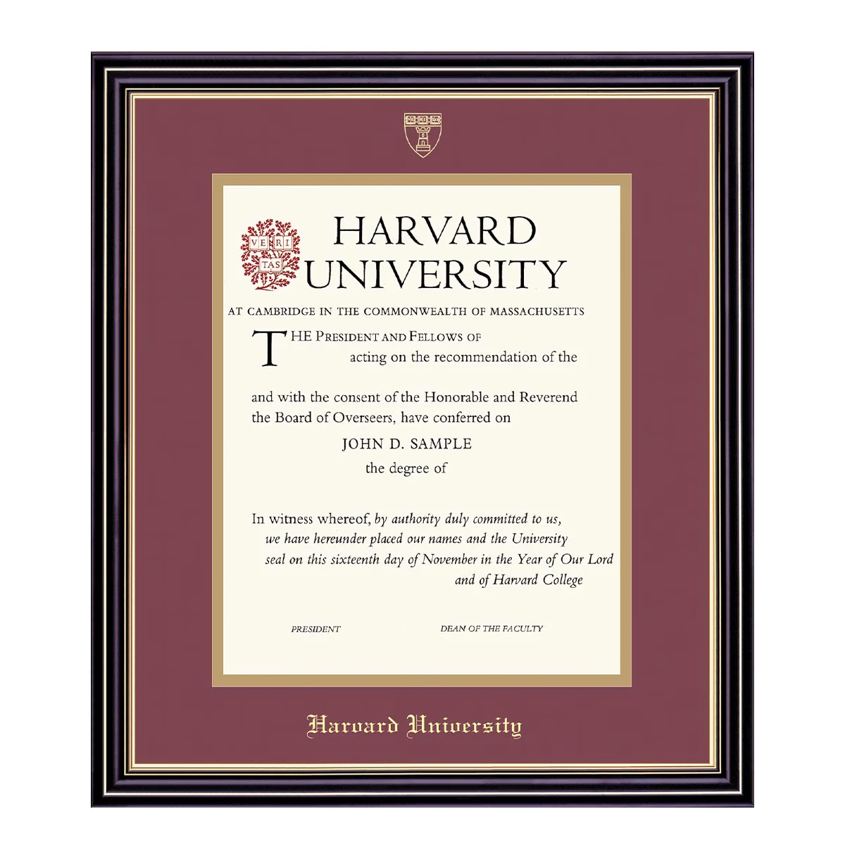 Harvard University Embossed Diploma Frame - Image 11