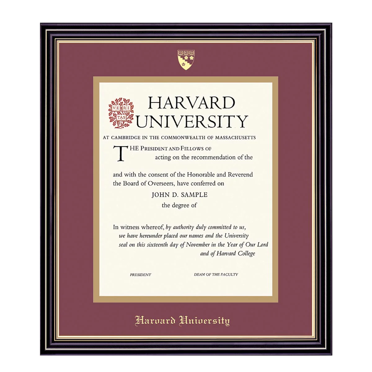 Harvard University Embossed Diploma Frame - Image 12