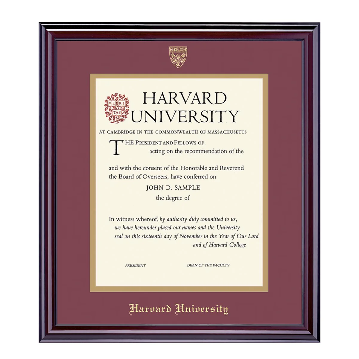 Harvard University Embossed Diploma Frame - Image 13