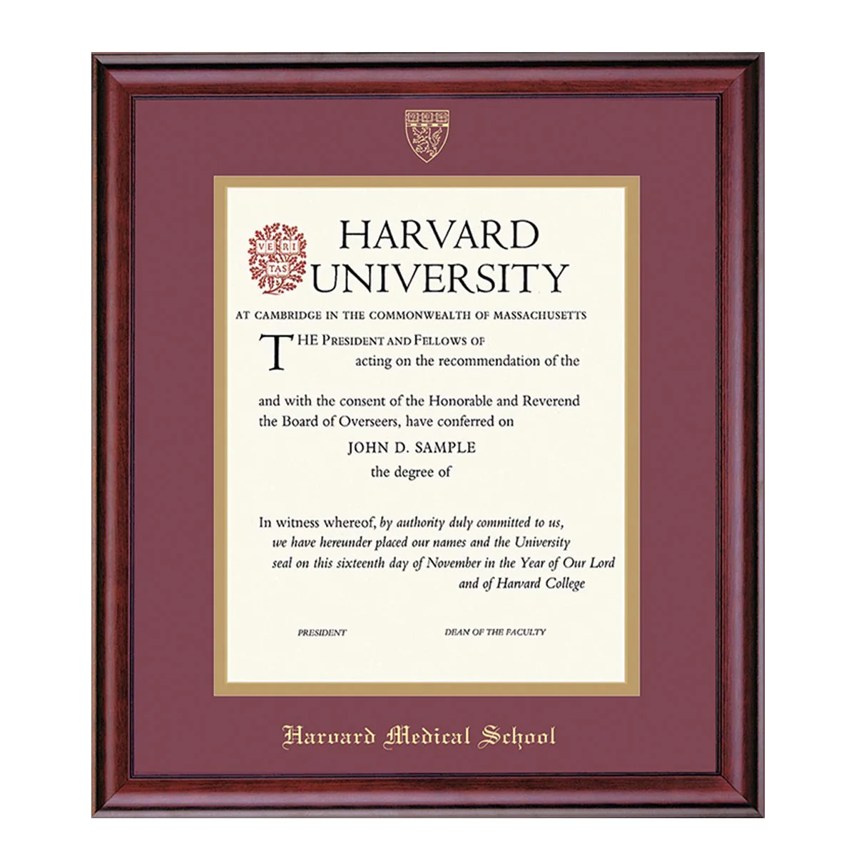 Harvard University Embossed Diploma Frame - Image 14