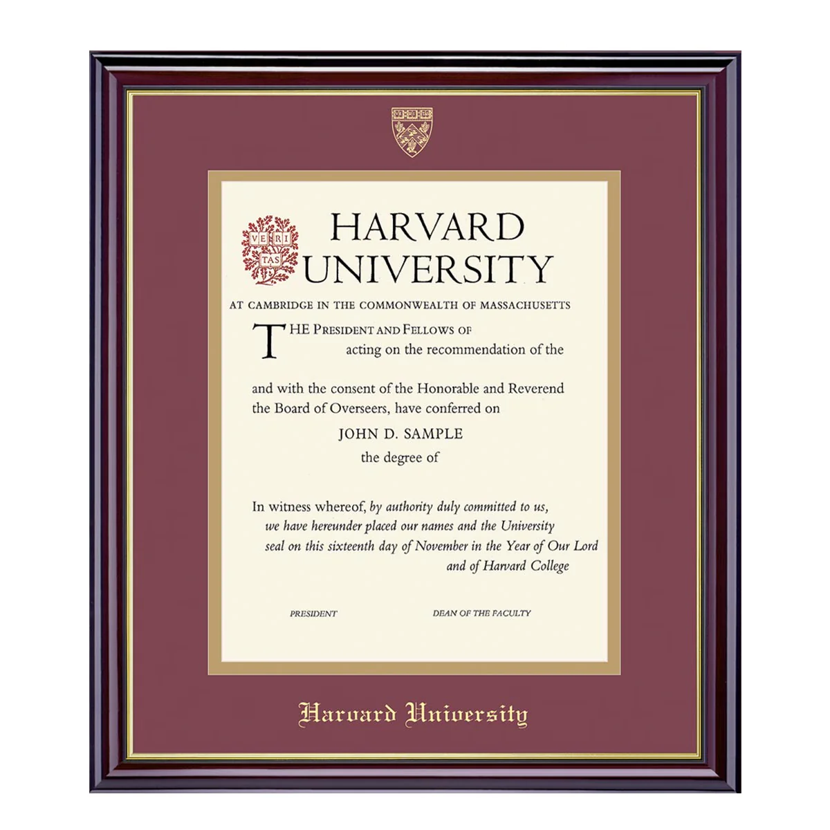 Harvard University Embossed Diploma Frame - Image 16
