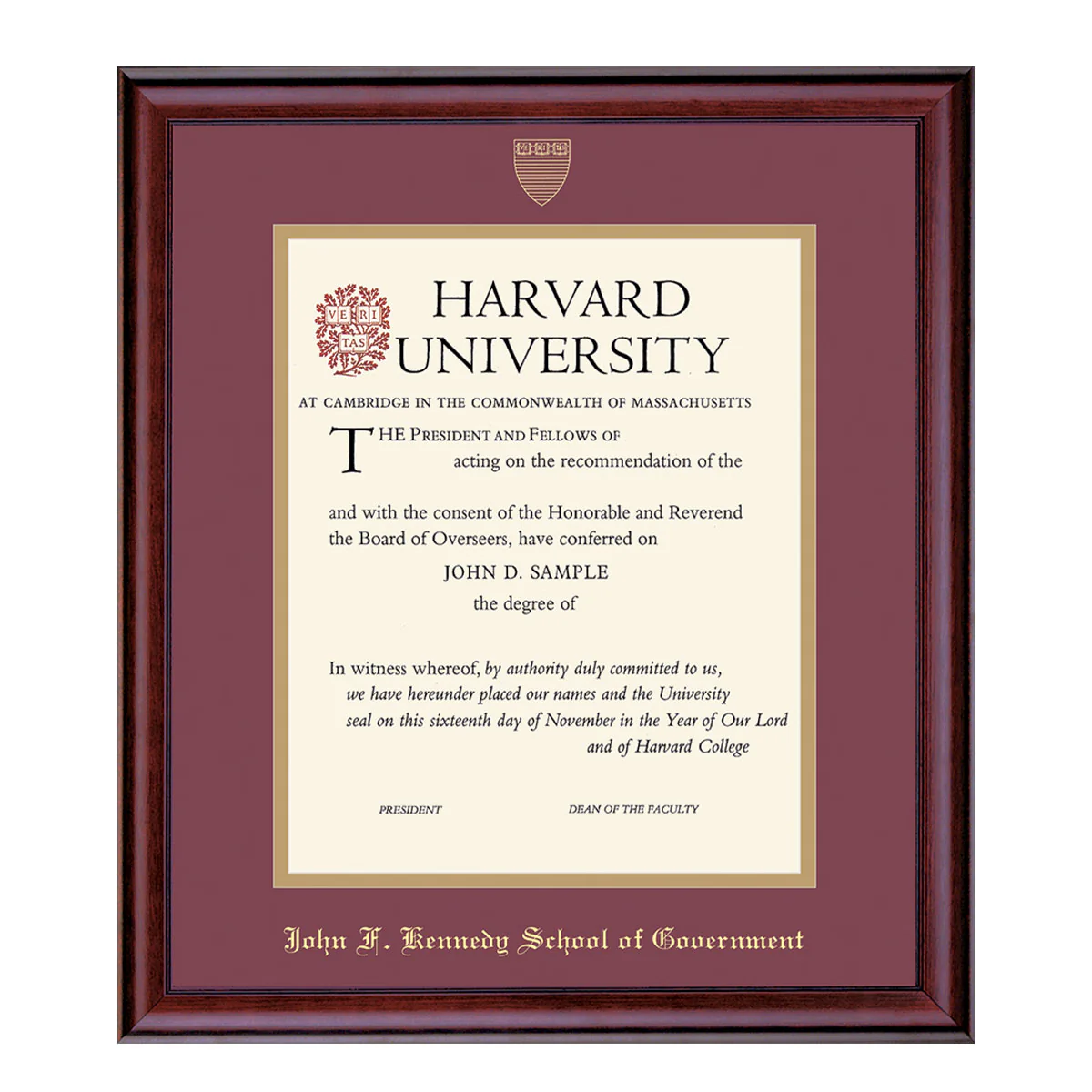 Harvard University Embossed Diploma Frame - Image 17
