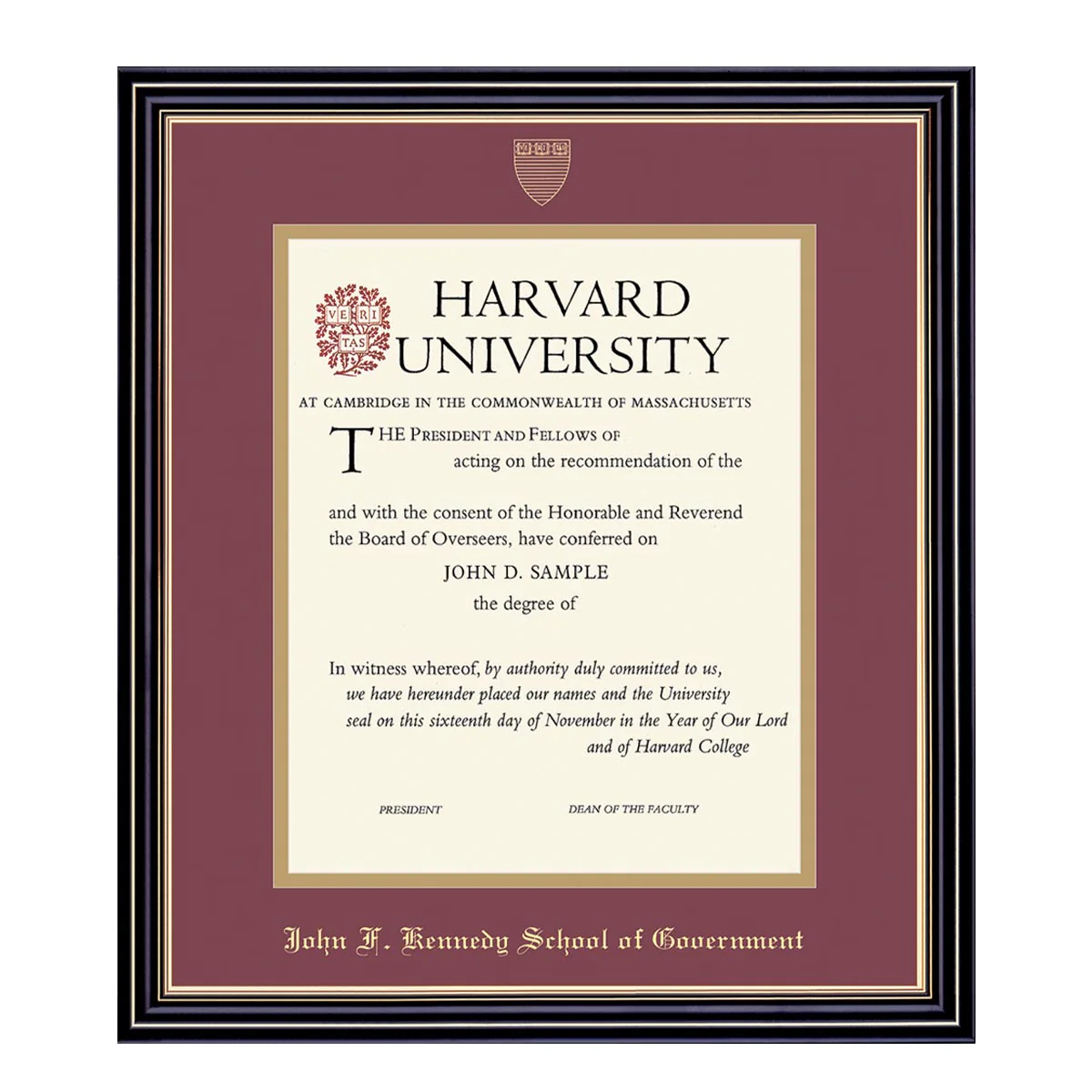 Harvard University Embossed Diploma Frame - Image 18