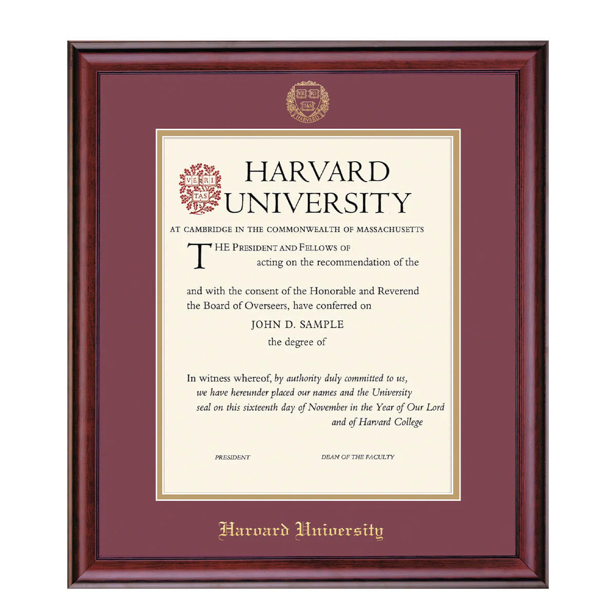 Harvard University Embossed Diploma Frame - Image 19