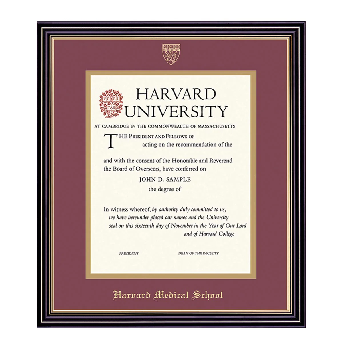 Harvard University Embossed Diploma Frame - Image 20