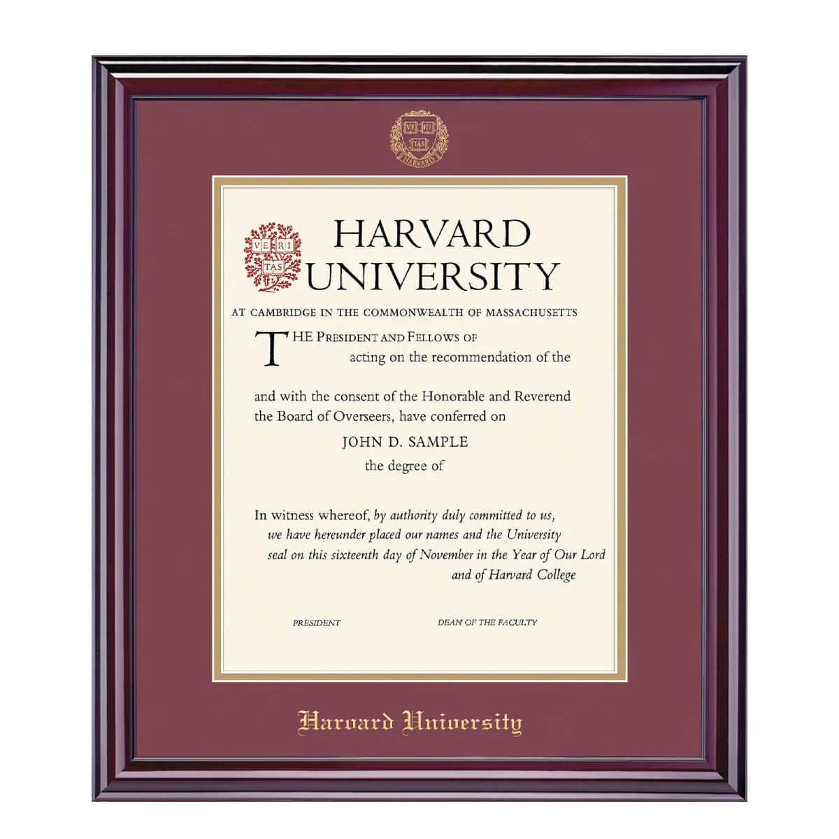 Harvard University Embossed Diploma Frame - Image 23