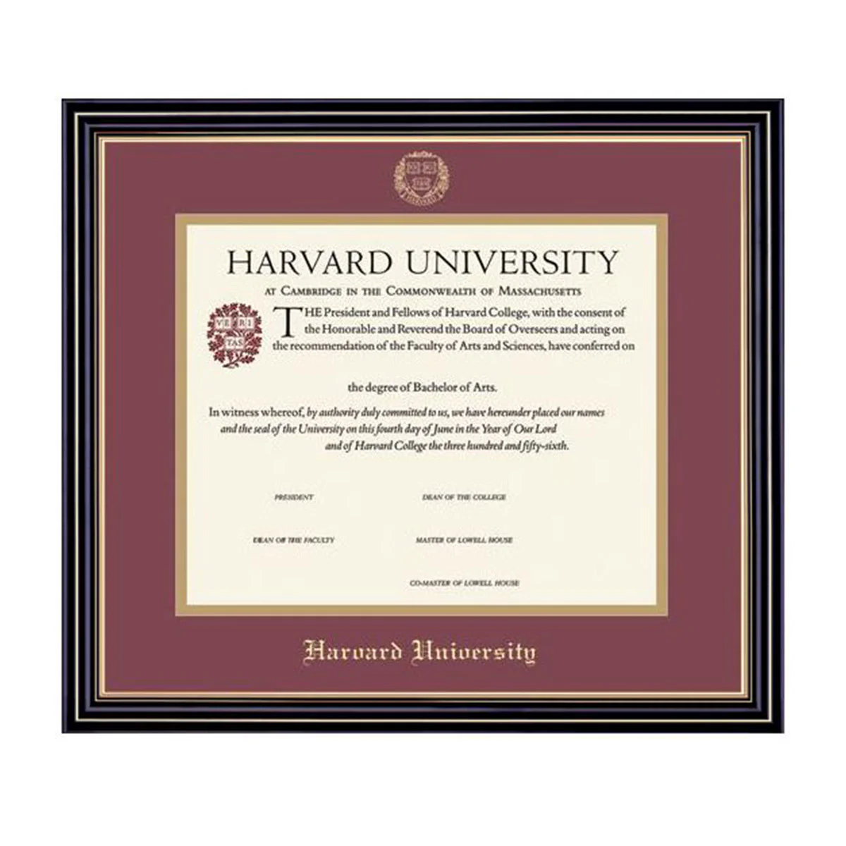 Harvard University Embossed Diploma Frame - Image 24