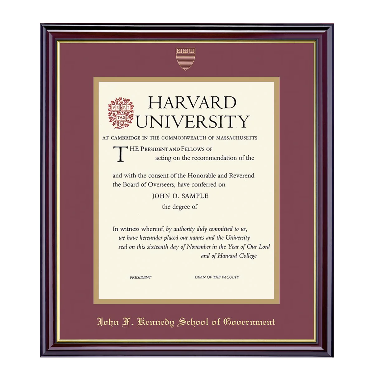 Harvard University Embossed Diploma Frame - Image 25