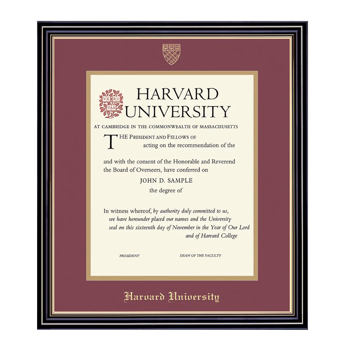 Harvard University Embossed Diploma Frame - Image 26