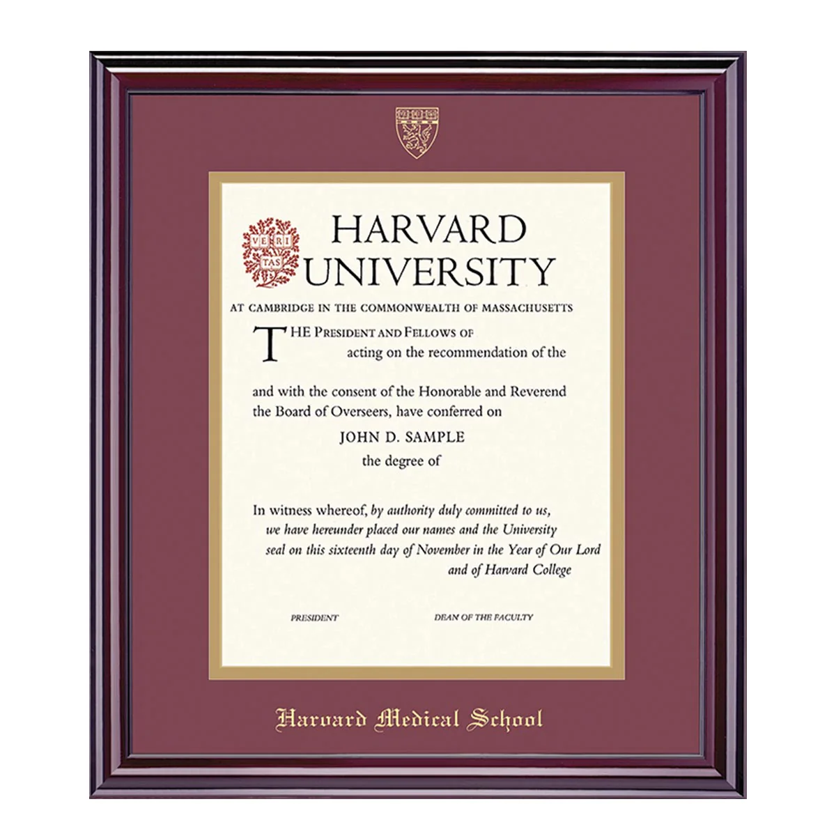 Harvard University Embossed Diploma Frame - Image 27